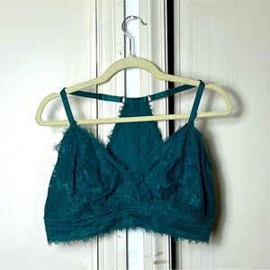 Aerie teal lace racer back bralette
